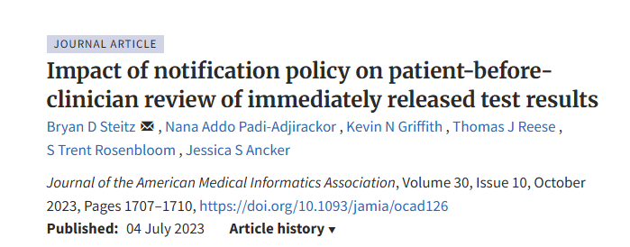 Patient education test results interface